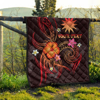 Nauru Polynesian Personalised Premium Quilt - Legend of Nauru (Red) - Polynesian Pride