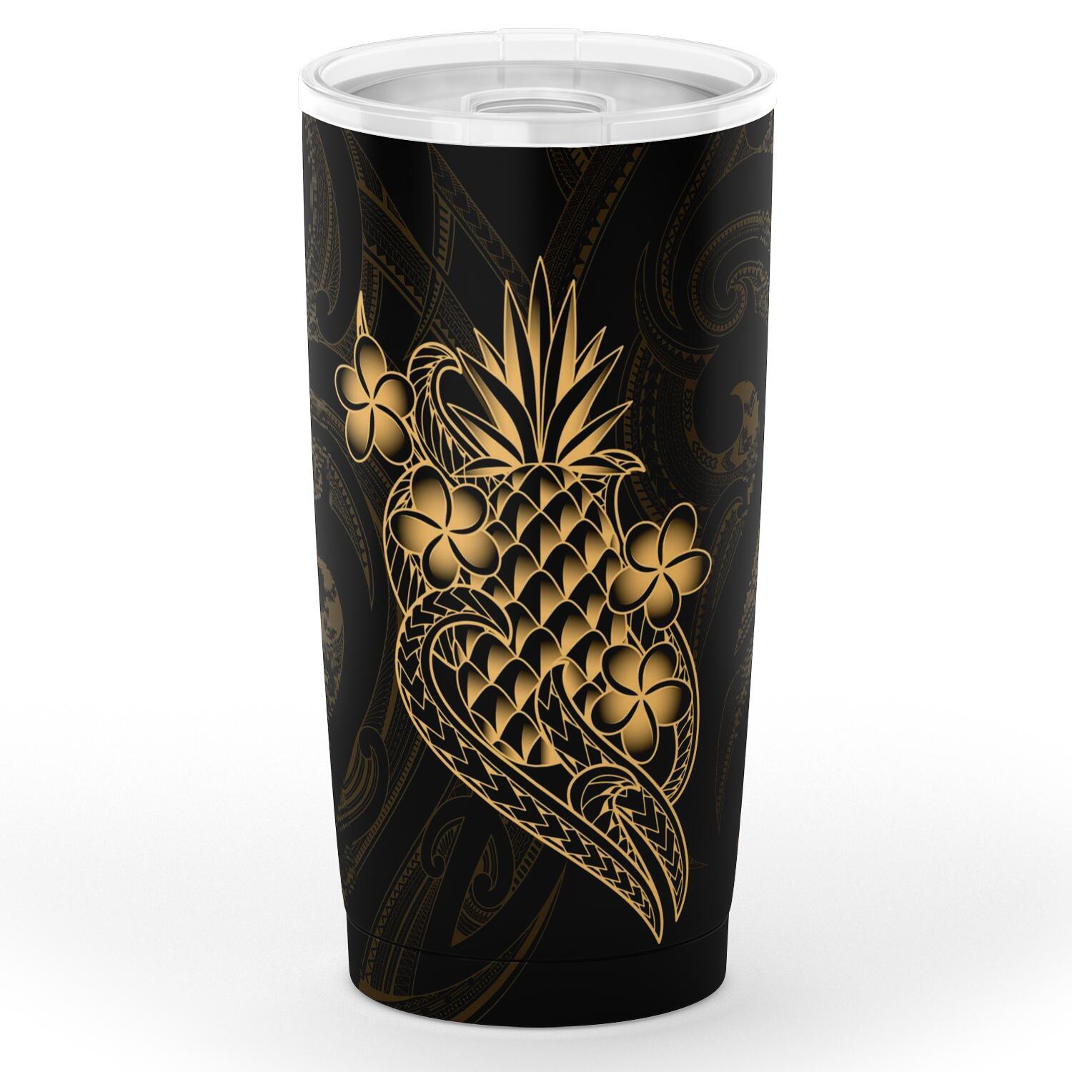 Polynesian Tumbler - Gold Pineapple One Style Black - Polynesian Pride