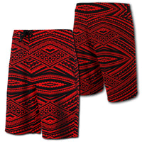 Hawaii Polynesian Tatau Board Shorts Red Men Red - Polynesian Pride