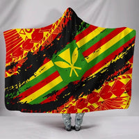 Kanaka Flag Polynesian Hooded Blanket - Nora Style Hooded Blanket White - Polynesian Pride