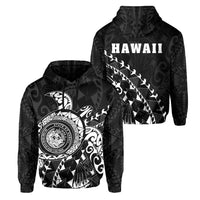 Hawaii Coat of Arms Hoodie (White) Turtle Style Unisex White - Polynesian Pride
