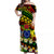 (Custom Personalised) Cook Islands Off Shoulder Long Dress Plumeria Flower Reggae Color LT13 Long Dress Reggae - Polynesian Pride
