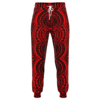 Polynesian Symmetry Red Joggers Unisex Red - Polynesian Pride
