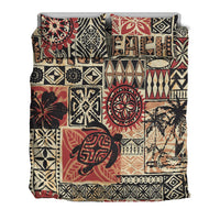Hawaii Bedding Set - Hawaiian Style Tribal Fabric Patchwork - Polynesian Pride
