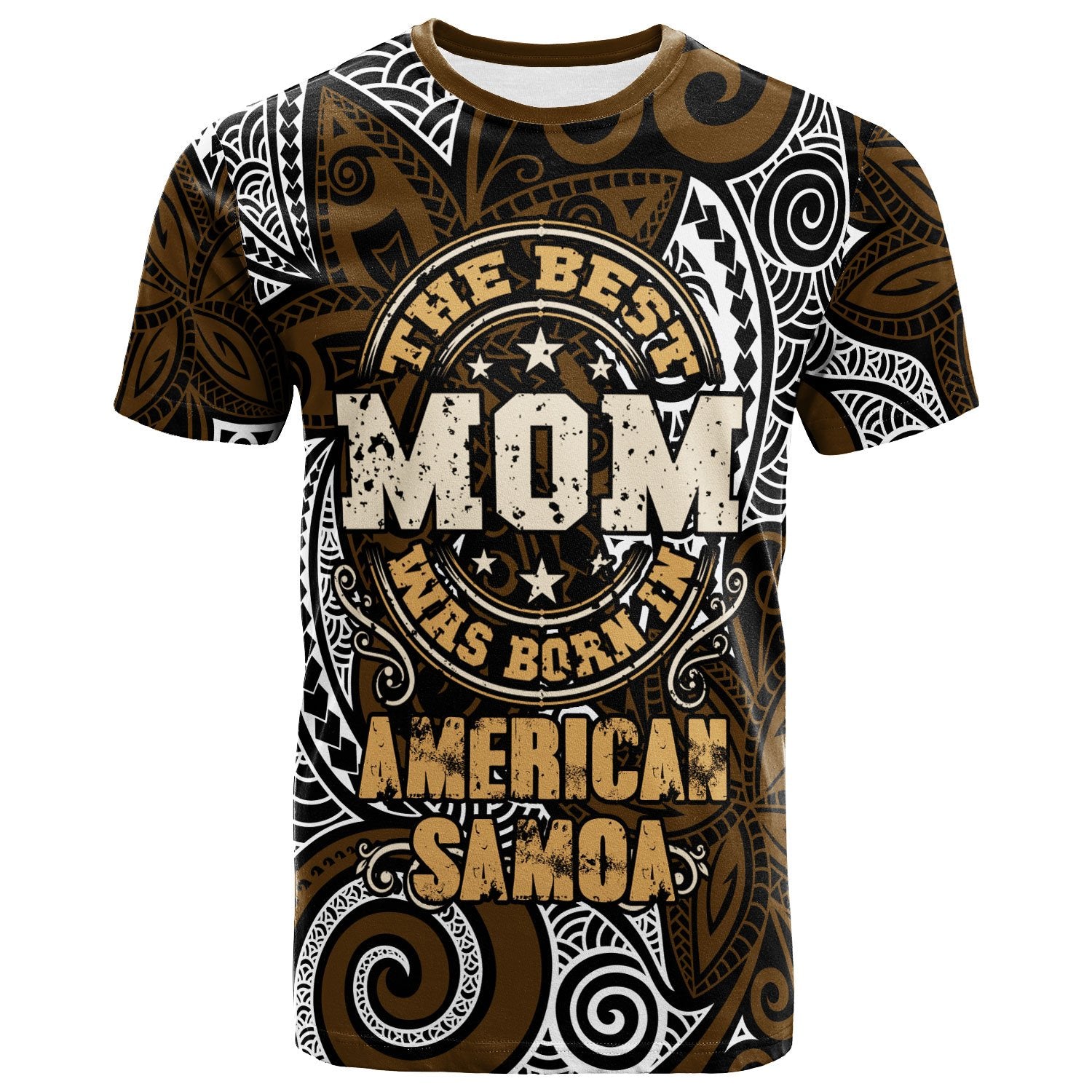 American Samoa T Shirt The Best Mom Was Born In Unisex Brown - Polynesian Pride