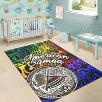 American Samoa Area Rug - Rainbow Polynesian Pattern - Polynesian Pride