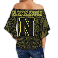 Hawaii - Nanakuli High School Hawk Polynesian Off Shoulder Waist Wrap Top - AH - Polynesian Pride