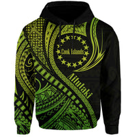 Aitutaki Cook Islands Hoodie Green Polynesian Wave Style LT9 Hoodie Green - Polynesian Pride