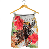 Hawaiian - Hawaii Turtle Art Hibiscus Men's Shorts - AH - Polynesian Pride