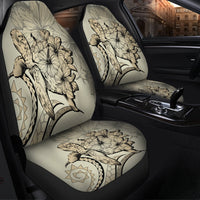 Hawaiian - Hawaii Turtle Hibiscus Polynesian Vintage Car Seat Covers - Beige - AH - Polynesian Pride
