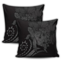 Hawaiian - Hawaii Turtle Hibiscus Polynesian Vintage Pillow Covers - Gray - AH - Polynesian Pride
