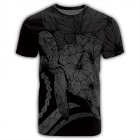Hawaiian Hawaii Turtle Hibiscus Polynesian Vintage T Shirt Gray - Polynesian Pride