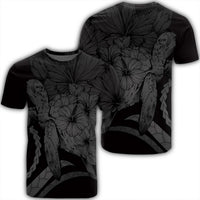 Hawaiian Hawaii Turtle Hibiscus Polynesian Vintage T Shirt Gray Unisex Black - Polynesian Pride