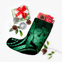 Hawaiian - Hawaii Turtle Hibiscus Polynesian Vintage Christmas Stocking - Green - AH - Polynesian Pride
