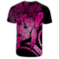 Hawaiian Hawaii Turtle Hibiscus Polynesian Vintage T Shirt Pink - Polynesian Pride
