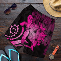 Hawaiian - Hawaii Turtle Hibiscus Polynesian Vintage Men's Shorts - Pink - AH Art - Polynesian Pride