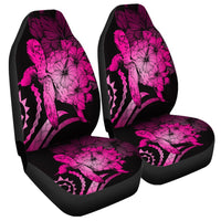 Hawaiian - Hawaii Turtle Hibiscus Polynesian Vintage Car Seat Covers - Pink - AH Universal Fit Black - Polynesian Pride