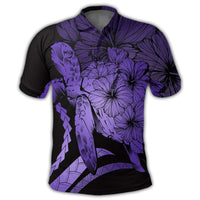 Hawaiian Hawaii Turtle Hibiscus Polynesian Vintage Polo Shirt Purple - Polynesian Pride