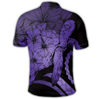 Hawaiian Hawaii Turtle Hibiscus Polynesian Vintage Polo Shirt Purple - Polynesian Pride