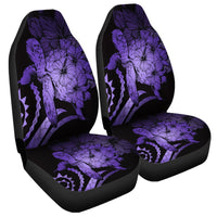 Hawaiian - Hawaii Turtle Hibiscus Polynesian Vintage Car Seat Covers - Purple - AH Universal Fit Black - Polynesian Pride