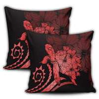 Hawaiian - Hawaii Turtle Hibiscus Polynesian Vintage Pillow Covers - Red - AH - Polynesian Pride
