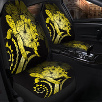 Hawaiian - Hawaii Turtle Hibiscus Polynesian Vintage Car Seat Covers - Yellow - AH - Polynesian Pride