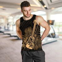 Hawaiian - Hawaii Ukulele Flower Tank Top - Gold - AH - Polynesian Pride
