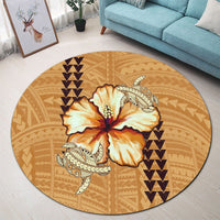 Hawaiian Vintage Hibiscus Round Carpet AH - Polynesian Pride