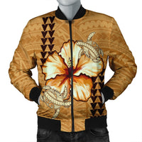Hawaiian Vintage Hibiscus Bomber Jacket AH Black Unisex - Polynesian Pride
