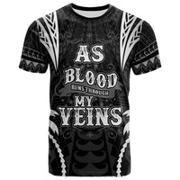 American Samoa T Shirt Blood Runs Through My Veins Style Black Unisex Black - Polynesian Pride