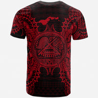 American Samoa T Shirt American Samoan Seal Map Polynesian Tattoo Red - Polynesian Pride