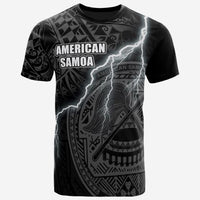 American Samoa T Shirt American Samoan Seal Lighting Thunder Unisex Black - Polynesian Pride