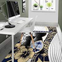 Guam Chamorro Area Rug White Style LT6 - Polynesian Pride