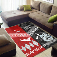 New Zealand And Tonga Area Rug Together - Black LT8 - Polynesian Pride