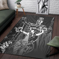 Hawaii Area Rug - King Of Hawaii With Hawaiian Girls White Version - Polynesian Pride