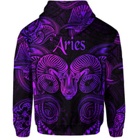 Aries Zodiac Polynesian Zip Hoodie Unique Style Purple LT8 - Polynesian Pride