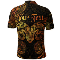 Custom Aries Zodiac Polynesian Polo Shirt Unique Style Gold LT8 - Polynesian Pride