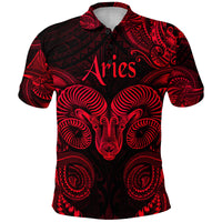 Aries Zodiac Polynesian Polo Shirt Unique Style Red LT8 - Polynesian Pride