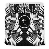 Chuuk States Duvet Cover Set - Black White Tattoo Style - Polynesian Pride