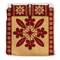 Hawaiian Quilt Pattern Plumeria Lovely Bedding Set - Polynesian Pride