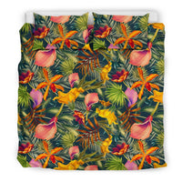 Hawaiian Seamless Tropical Flower Plant And Leaf Pattern Polynesian Bedding Set - Polynesian Pride