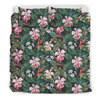 Hawaiian Tropical Plumeria Heliconias Monstera Leaf Red Polynesian Bedding Set - Polynesian Pride