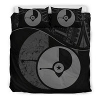 Yap Duvet Cover Set - Yap Flag Tattoo Black Black - Polynesian Pride