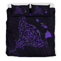 Hawaiian Map Rays Turle Polynesian Bedding Set - Purple - Polynesian Pride
