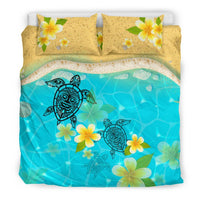 Polynesian Bedding Set - Turtles And Plumeria Duvet Cover Set - Polynesian Pride