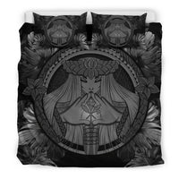 Hawaiian Map Madame Pele Kanaka Polynesian Bedding Set Grey - Polynesian Pride