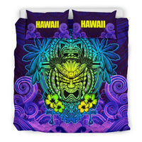Polynesian Hawaii Duvet Cover Set - Hawaiian Tiki (Purple) - Polynesian Pride