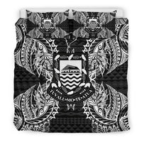 Polynesian Bedding Set - Tuvalu Duvet Cover Set Map Black - Polynesian Pride
