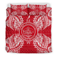 Polynesian Bedding Set - Palau Duvet Cover Set Map Red White - Polynesian Pride