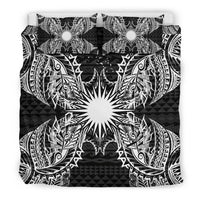 Polynesian Bedding Set - Marshall Islands Duvet Cover Set Map Black - Polynesian Pride